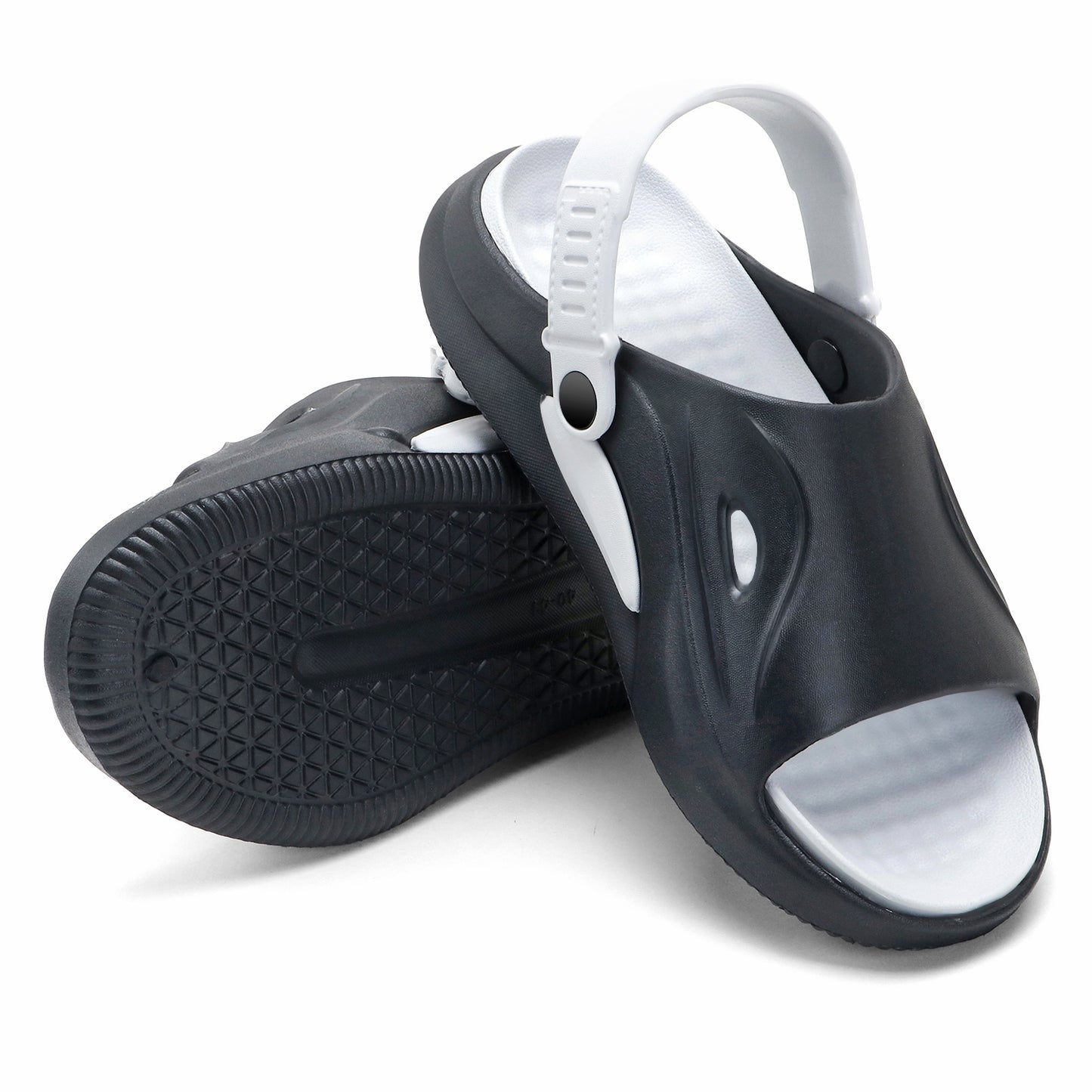 SportGrip Black White Clogs