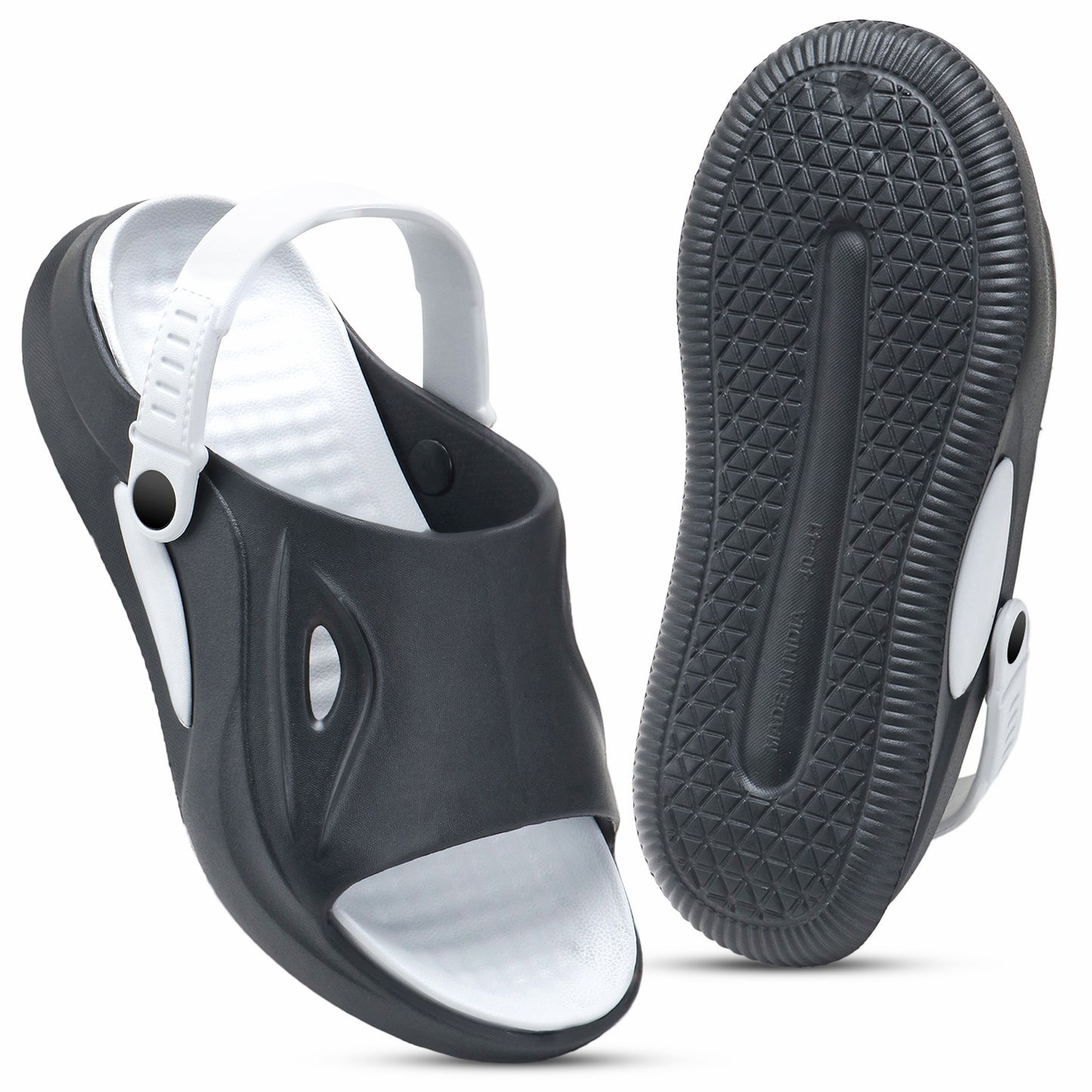 SportGrip Black White Clogs