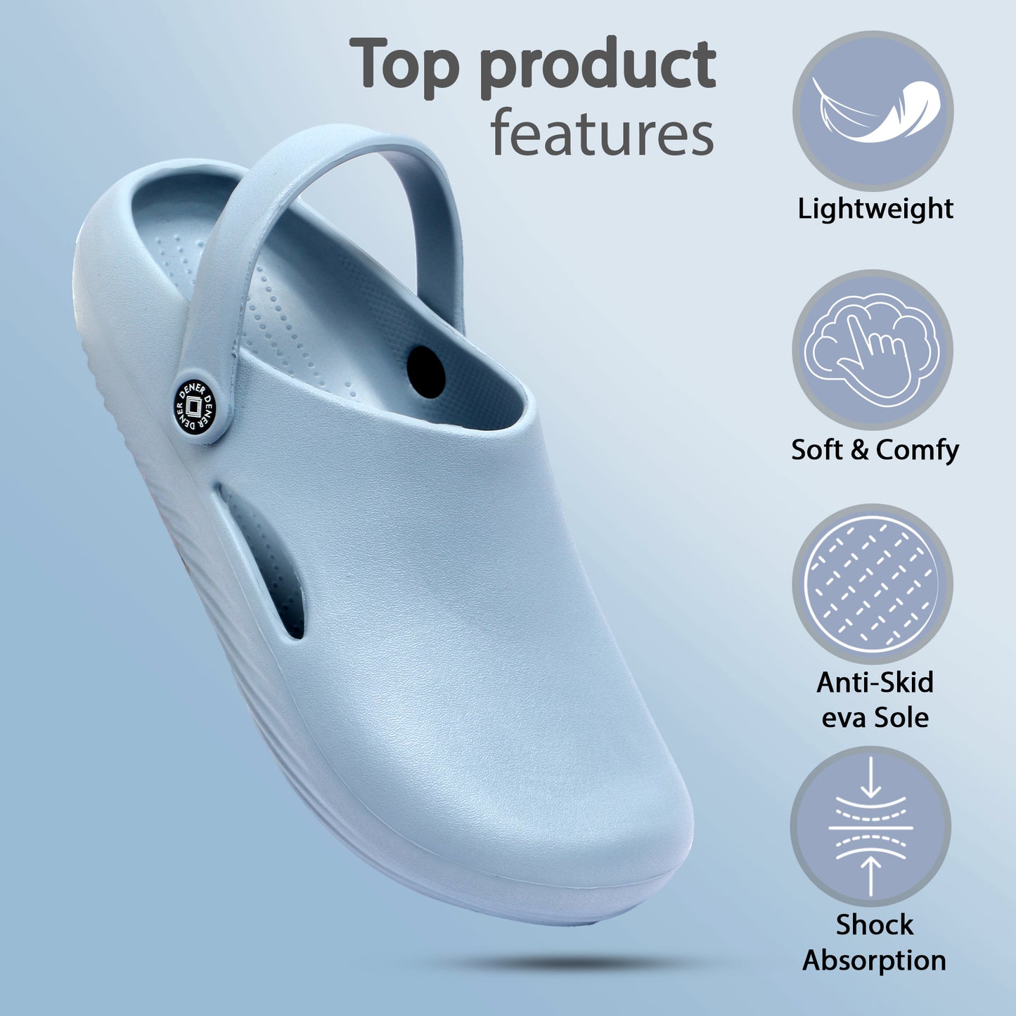 Classic Comfort Ice Blue Clogs
