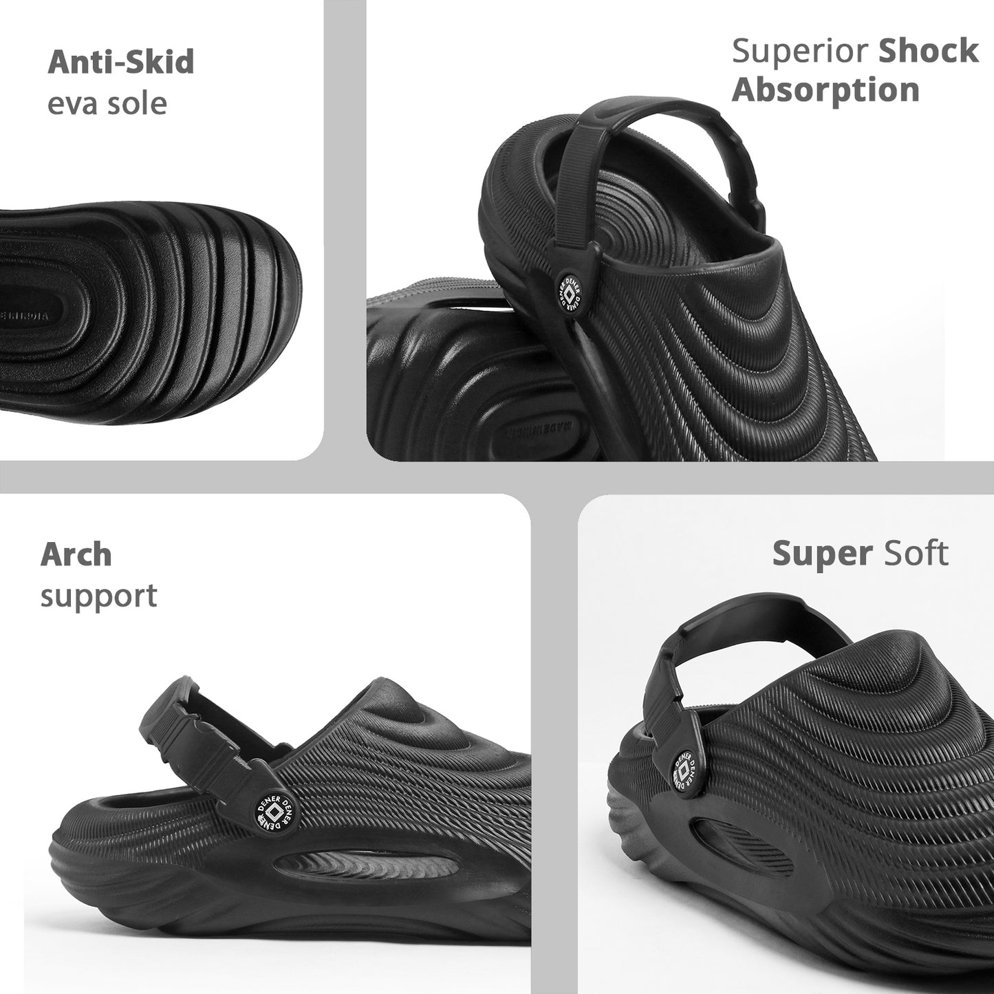 AeroWave Black Clogs